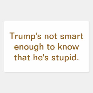 Dumb Stupid Trump's Not Smart Hankamer Artjunkhaus Sticker