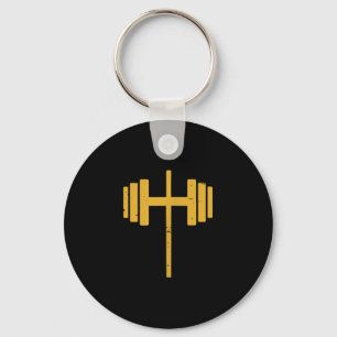 Dumbbell Cross Barbell Jesus Funny Christian Worko Keychain