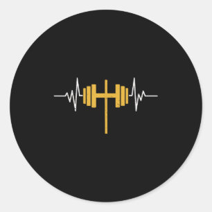 Dumbbell Cross-shirt Funny Christian Workout Gym J Classic Round Sticker