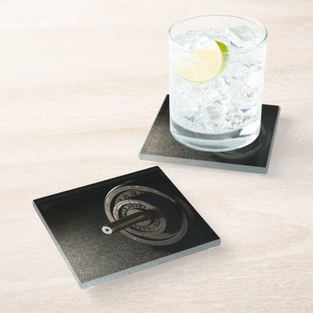 Dumbbell Glass Coaster (Angled)