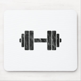 Dumbbell Minimalism - Weight Lifting And Bodybuild Mouse Pad