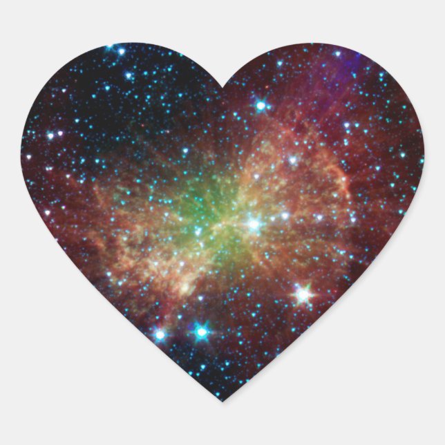 Dumbbell Nebula Infrared Space Heart Sticker (Front)
