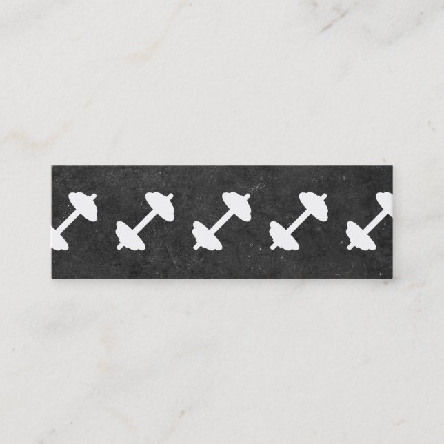 Dumbbell | Personal Trainer (slate) Mini Business Card (Front)