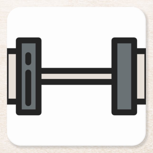 dumbbell square paper coaster (Front)