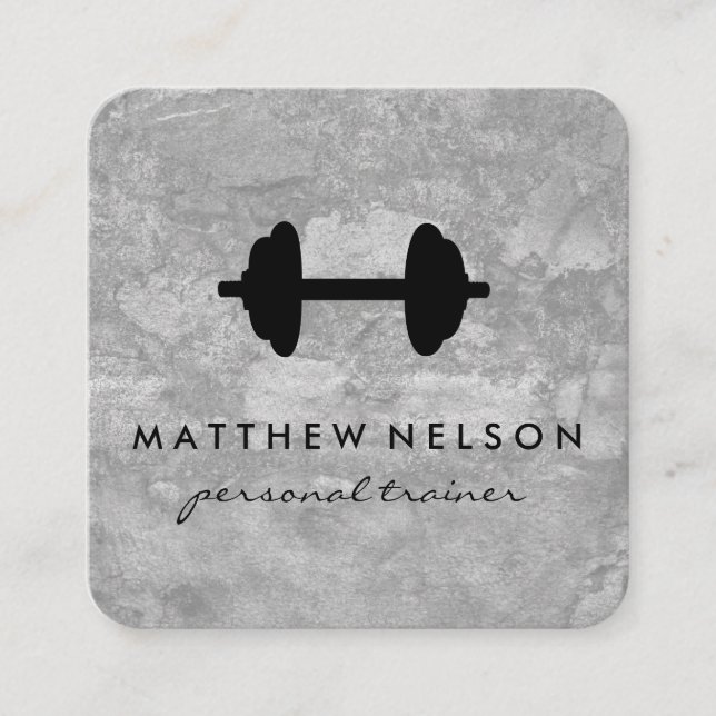 Dumbbell Weight Grunge Loyalty Cards (Front)