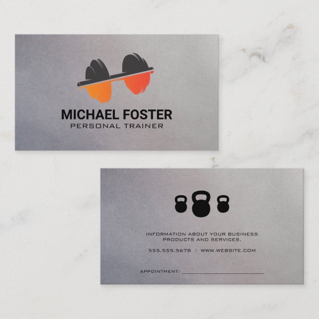 Dumbbell Weight Logo | Health Fitness Appointment Card (Front/Back)