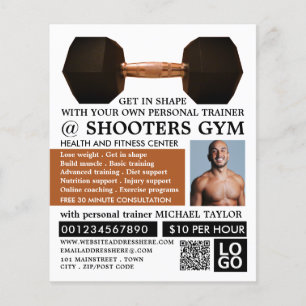 Dumbbell Weight, Personal trainer, Gym Advertising Flyer