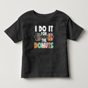 Dumbbell Weightlifting Donut Dessert Gym Workout Toddler T-shirt