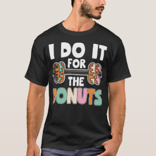 Dumbbell Weightlifting Doughnut Dessert Gym dinosa T-Shirt