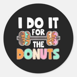 Dumbbell Weightlifting Doughnut Dessert lover Gym Classic Round Sticker