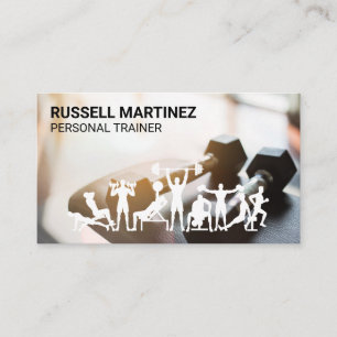 Dumbbells in the Gym   Fitness Exercise Business Card
