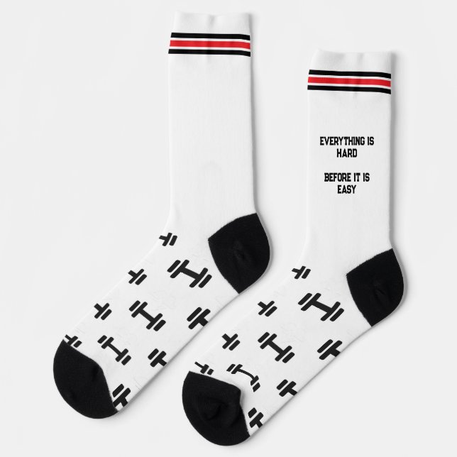 Dumbbells Motivation Sport Socks (Left)