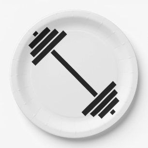 Dumbbells Paper Plate