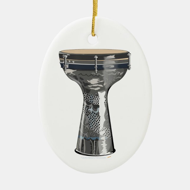Dumbek Doumbek Darbuka Darabuka Drum  Custom Ceramic Ornament (Front)