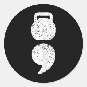 Dumbell,semicolon- Mental Health Awareness Persona Classic Round Sticker