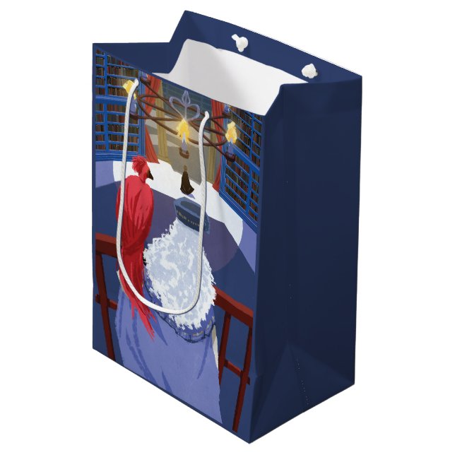 Dumbledore & Fawkes on Balcony Medium Gift Bag (Front Angled)