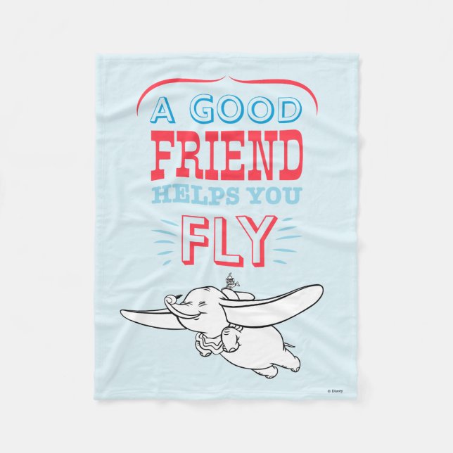 Dumbo | A Good Friend Helps You Fly Fleece Blanket (Front)