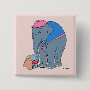 Dumbo and his Mother 2 Inch Square Button