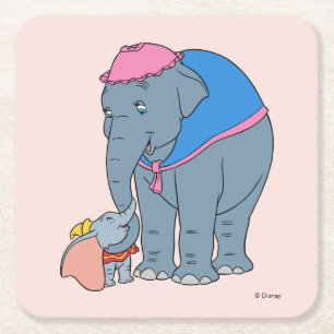 Dumbo and his Mother Square Paper Coaster