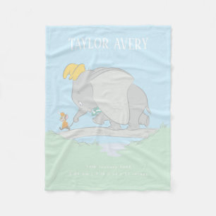 Dumbo and Timothy Custom Birth Stats Fleece Blanket