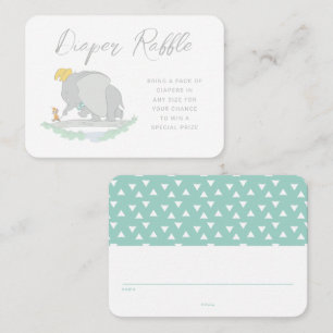 Dumbo and Timothy Q. Baby Shower Diaper Raffle Place Card