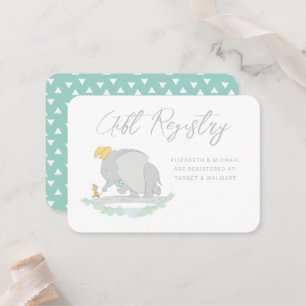 Dumbo and Timothy Q. Baby Shower Gift Registry Place Card