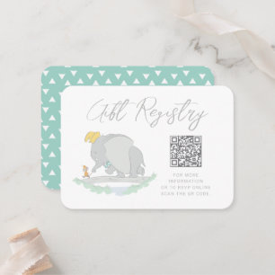 Dumbo and Timothy Q. Baby Shower Gift Registry Place Card
