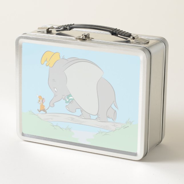 Dumbo and Timothy Q. Watercolor Metal Lunch Box (Front)