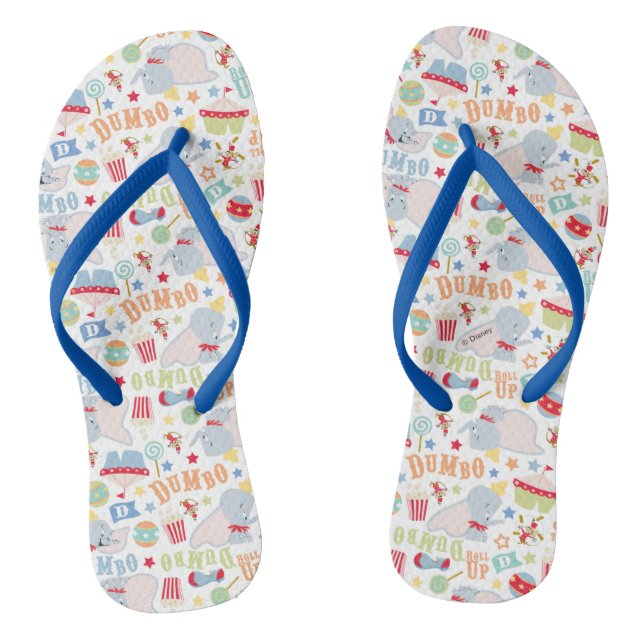 Dumbo and Timothy Roll Up Pattern Flip Flops (Footbed)