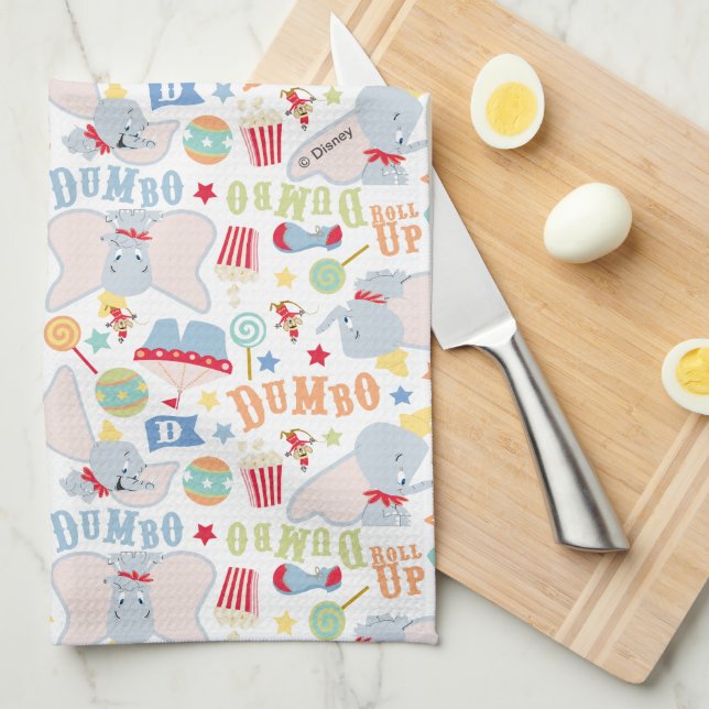 Dumbo and Timothy Roll Up Pattern Kitchen Towel (Quarter Fold)