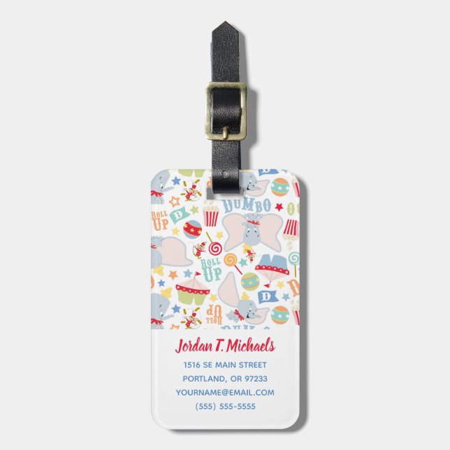Dumbo and Timothy Roll Up Pattern Luggage Tag (Front Vertical)