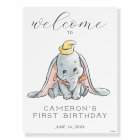 Dumbo Aquarelle 1ère Affiche de bienvenue d'annive