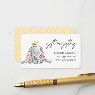 Dumbo    Baby Shower Gift Registry Enclosure Card