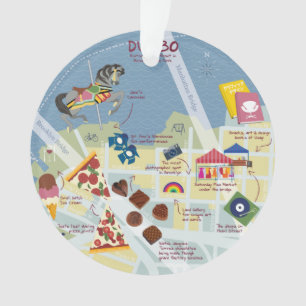 Dumbo Brooklyn New York Map Customizable Two-sided Ornament
