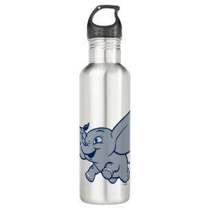Dumbo   Cartoon Dumbo Flying With Feather 710 Ml Water Bottle