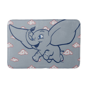 Dumbo Cartoon Dumbo Flying With Feather Bath Mat