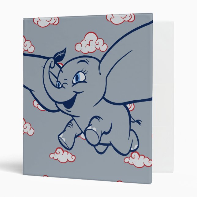 Dumbo | Cartoon Dumbo Flying With Feather Binder (Front/Inside)