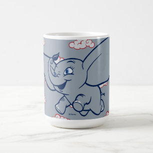 Dumbo   Cartoon Dumbo Flying With Feather Coffee Mug