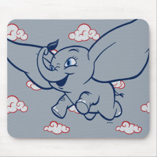 Dumbo   Cartoon Dumbo Flying With Feather Mouse Pad