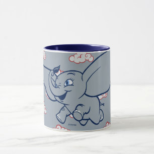 Dumbo Cartoon Dumbo Flying With Feather Mug
