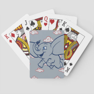 Dumbo   Cartoon Dumbo Flying With Feather Playing Cards