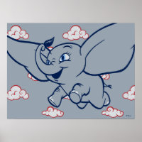 Dumbo | Cartoon Dumbo Flying With Feather