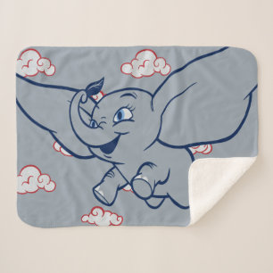 Dumbo   Cartoon Dumbo Flying With Feather Sherpa Blanket