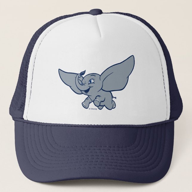 Dumbo | Cartoon Dumbo Flying With Feather Trucker Hat (Front)