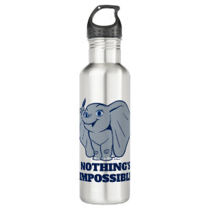 Dumbo   Cartoon Dumbo Holding Up Feather 710 Ml Water Bottle