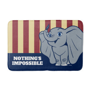 Dumbo Cartoon Dumbo Holding Up Feather Bath Mat