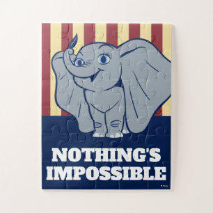 Dumbo Cartoon Dumbo Holding Up Feather Jigsaw Puzzle