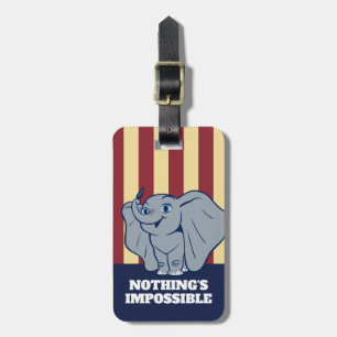 Dumbo Cartoon Dumbo Holding Up Feather Luggage Tag