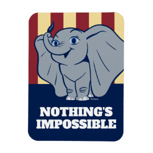 Dumbo   Cartoon Dumbo Holding Up Feather Magnet
