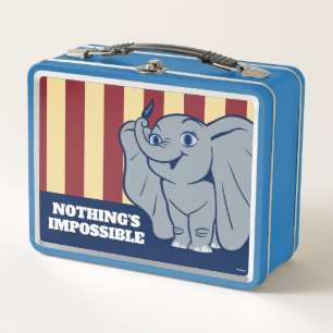 Dumbo Cartoon Dumbo Holding Up Feather Metal Lunch Box